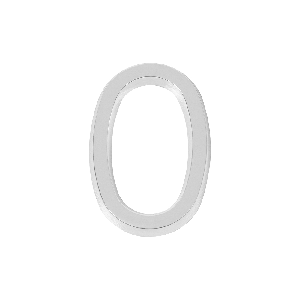 Цифра &quot 0&quot самоклеящаяся ABS (50х37) (FUARO) CP хром