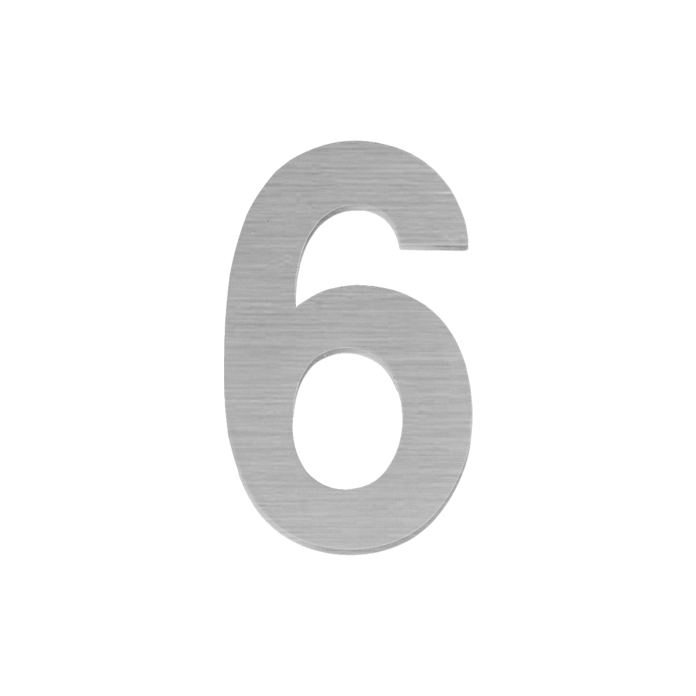 Цифра &quot 6&quot самоклеящаяся SS304 (50х30) (FUARO) SSC сатинированный хром