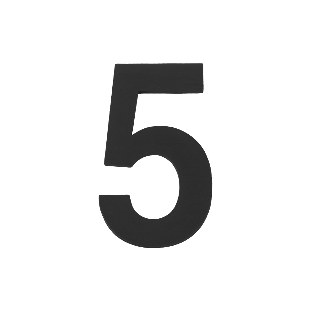 Цифра &quot 5&quot самоклеящаяся SS304 (50х30) (FUARO) BL черный